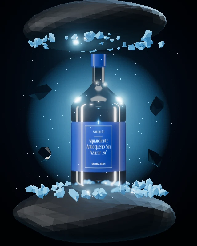 Aguardiente Antioqueño Sin Azúcar 29°, Garrafa 2.000 ml, sobre hielo
