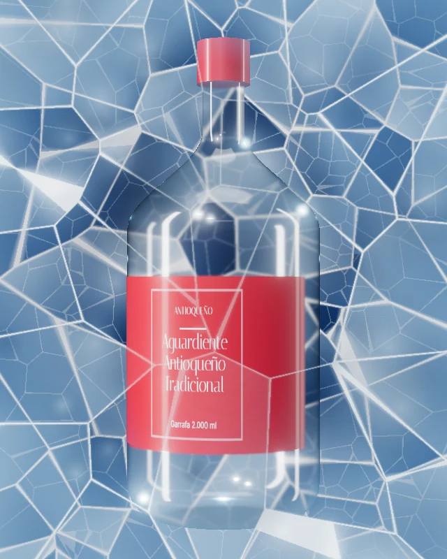 Aguardiente Antioqueño Tradicional, Garrafa 2.000 ml, sobre hielo