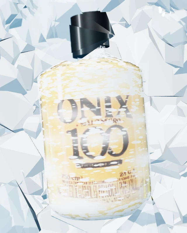 Aguardiente Onix Sello Negro 24° sobre hielo (ilustración 3D)