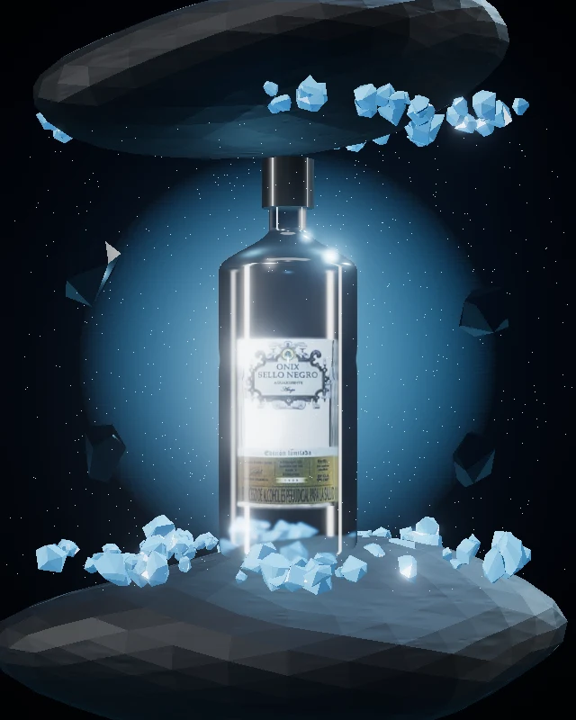 Aguardiente Onix Sello Negro Edición Especial, Botella 750 ml, sobre hielo