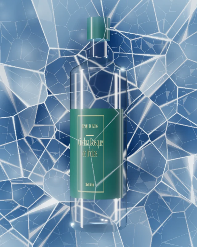 Ginebra Bosque de Indias, Shot 50 ml, sobre hielo