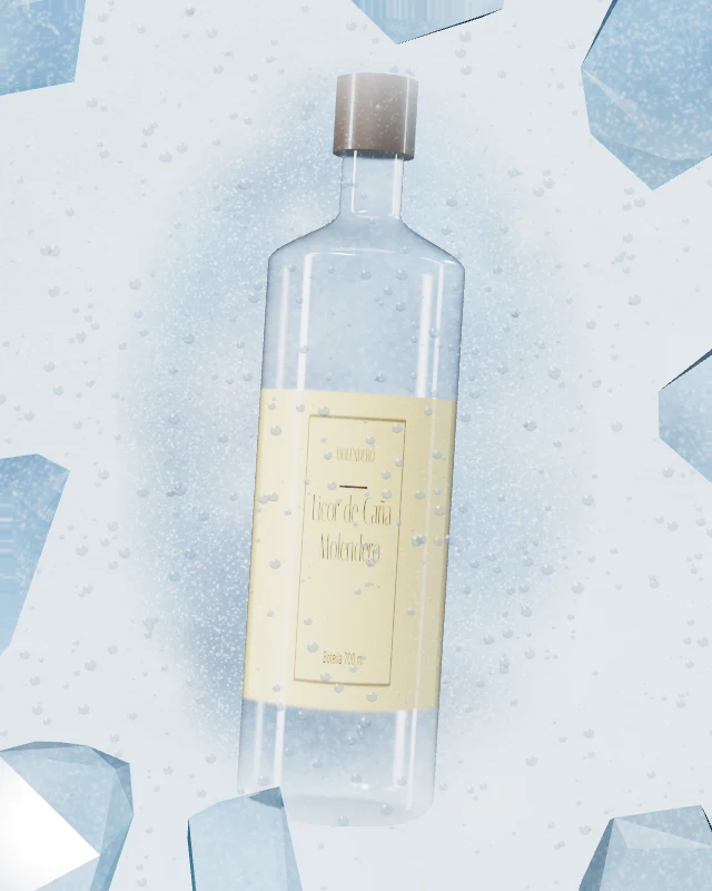 Licor de Caña Molendero, Botella 700 ml, sobre hielo