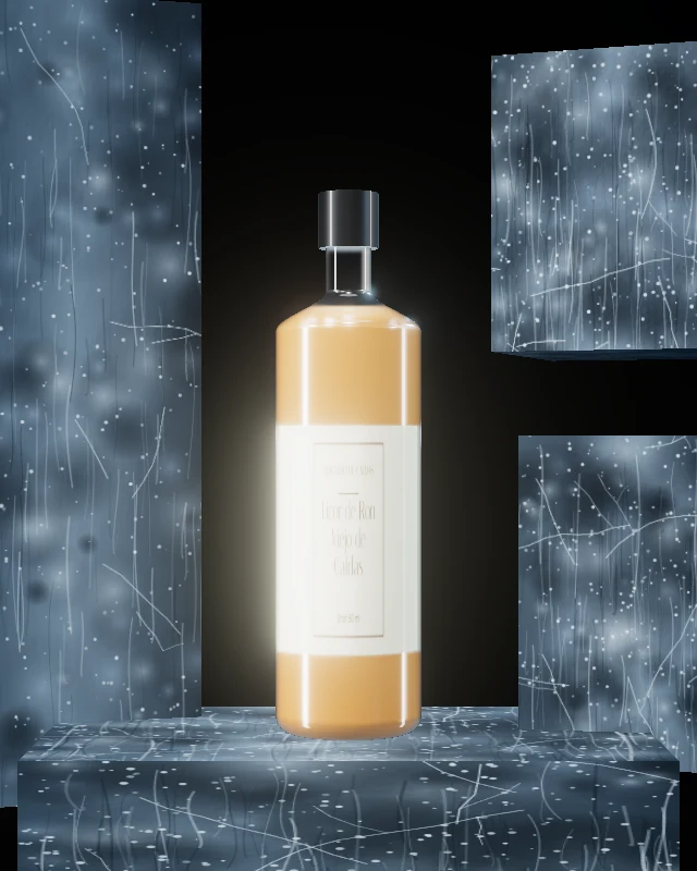 Licor de Ron Viejo de Caldas Esencial, Shot 50 ml, sobre hielo