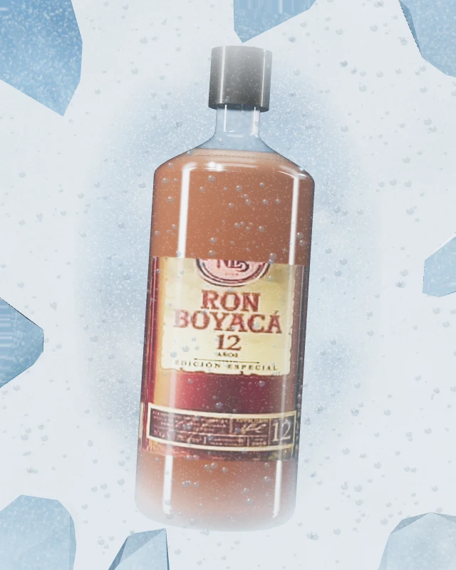 Ron Boyacá 12 Años Edición Especial sobre hielo (ilustración 3D)