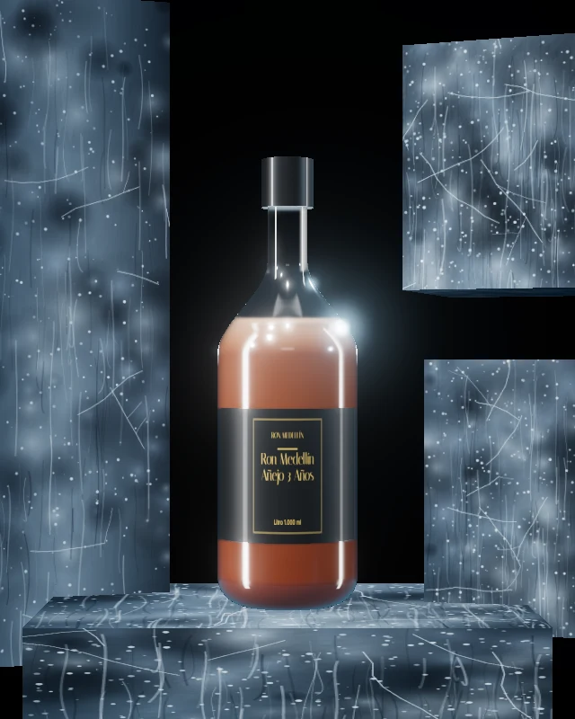Ron Medellín Añejo 3 Años, Litro 1.000 ml, sobre hielo
