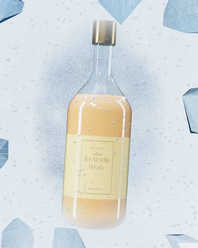 Ron Medellín Dorado, Botella 750 ml, sobre hielo