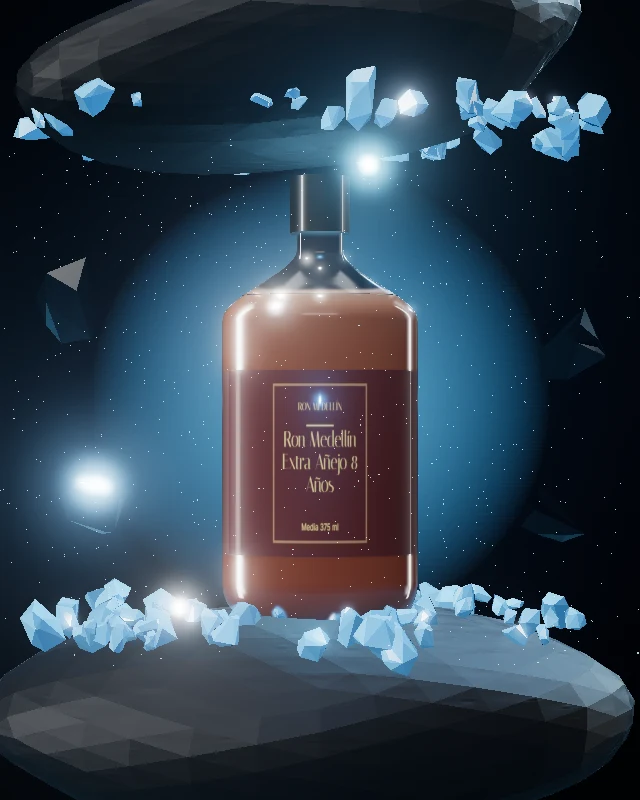 Ron Medellín Extra Añejo 8 Años, Media 375 ml, sobre hielo
