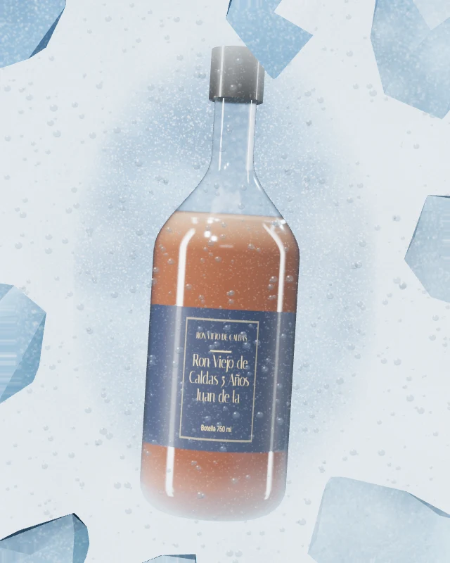 Ron Viejo de Caldas 5 Años Juan de la Cruz, Botella 750 ml, sobre hielo