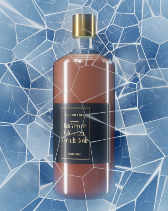 Ron Viejo de Caldas León Dormido Doble Roble, Botella 750 ml, sobre hielo