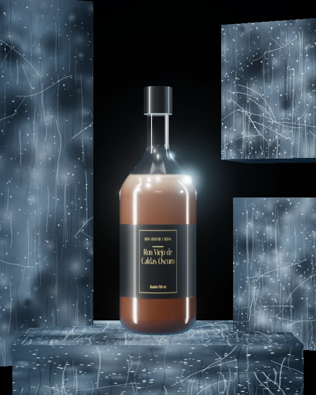 Ron Viejo de Caldas Oscuro, Botella 700 ml, sobre hielo