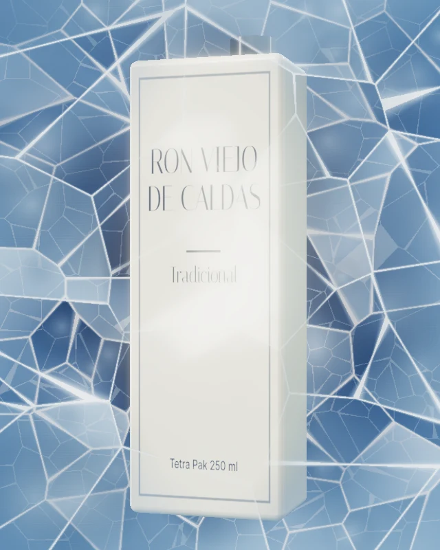 Ron Viejo de Caldas Tradicional, Tetra Pak 250 ml, sobre hielo
