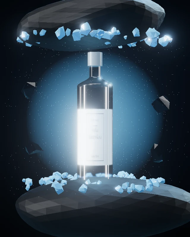 Vodka Montesskaya, Botella 750 ml, sobre hielo