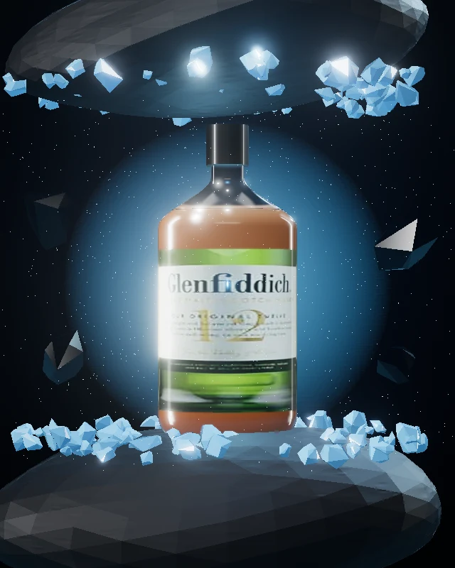 Glenfiddich 12 Años, Media 350 ml, sobre hielo