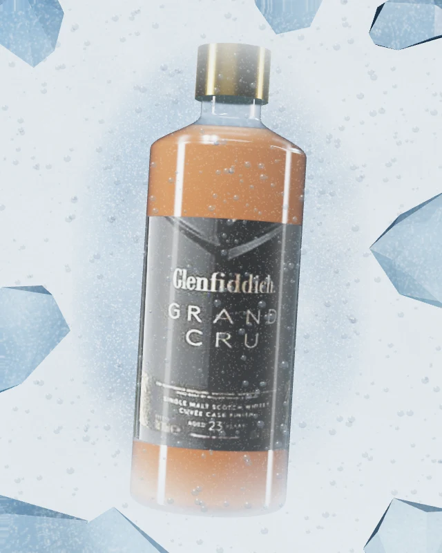 Glenfiddich 23 Años Grand Cru, Botella 750 ml, sobre hielo