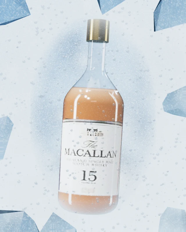 The Macallan Double Cask 15 Años, Botella 700 ml, sobre hielo